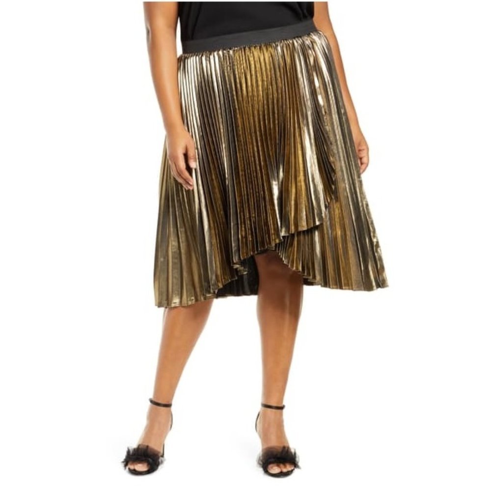 💥Halogen X Atlantic-Pacific Waterfall Lamé Skirt